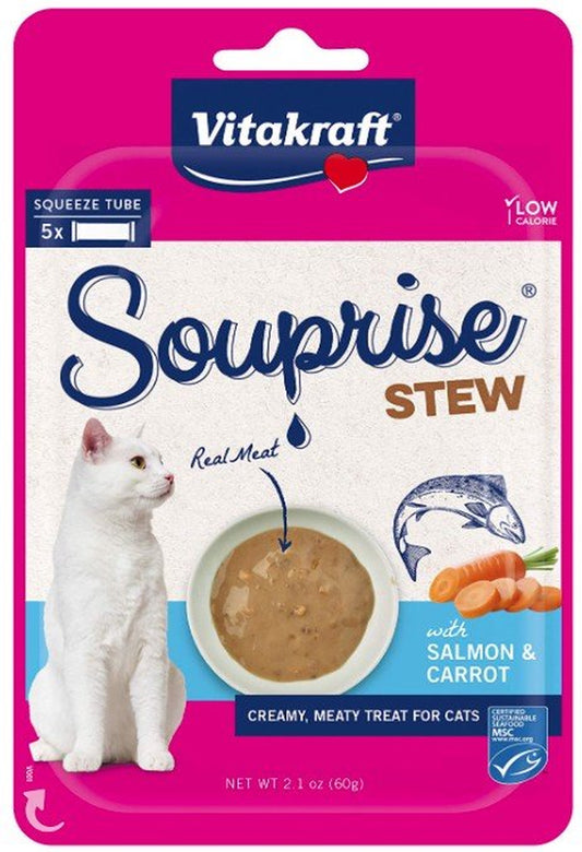 Vitakraft Souprise Stew Lickable Cat Treat Salmon and Carrot Animals & Pet Supplies > Pet Supplies > Cat Supplies > Cat Treats Vitakraft   