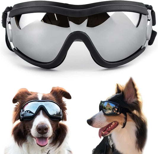 Dog Sunglasses Dog Goggles Medium Large Breed, Dog Glasses Sun Protection Windproof Waterproof Dustproof, Pet Glasses Anti-Broken Anti-Fog with Adjustable Strap for Driving Motorcycle Swimming Surfing Animals & Pet Supplies > Pet Supplies > Dog Supplies > Dog Apparel Dociote   