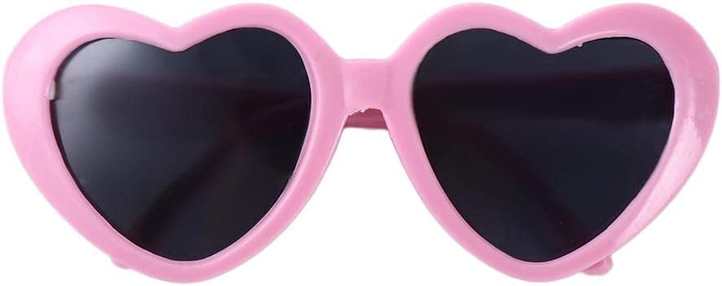 Cat Glasses Heart Pets Party Decor Cat Photos Props Puppy Cat Eye-Wear Small Dog Cosplay Photo Props Cute Sunglasses(Yellow) Animals & Pet Supplies > Pet Supplies > Dog Supplies > Dog Apparel generic Pink  