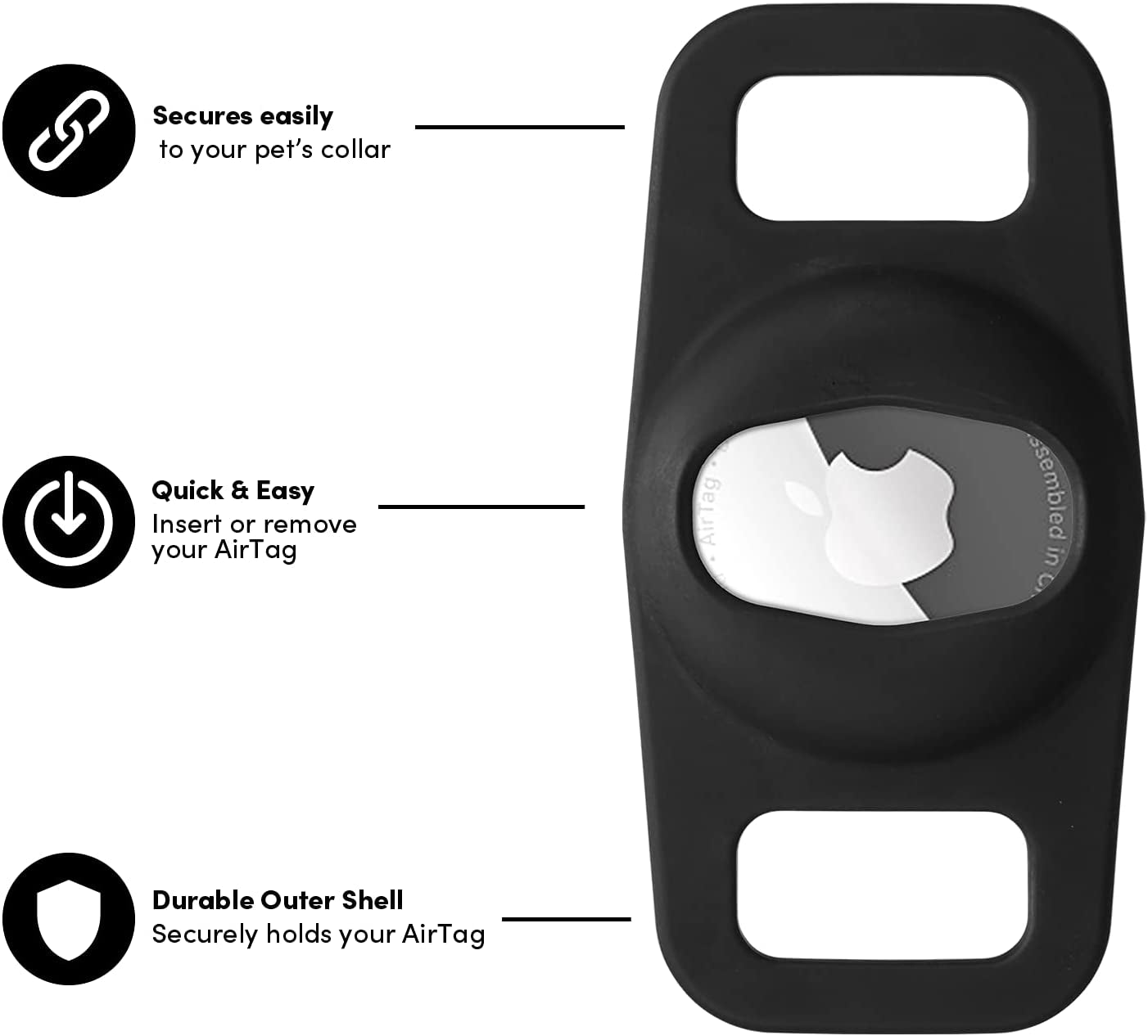 Case-Mate Protective Airtag Case for Dog Collar, Anti-Lost Airtag Loop for Dog GPS Tracker, Airtag Case Compatible with Cat/Dog Collar, (Black) Electronics > GPS Accessories > GPS Cases Case-Mate   