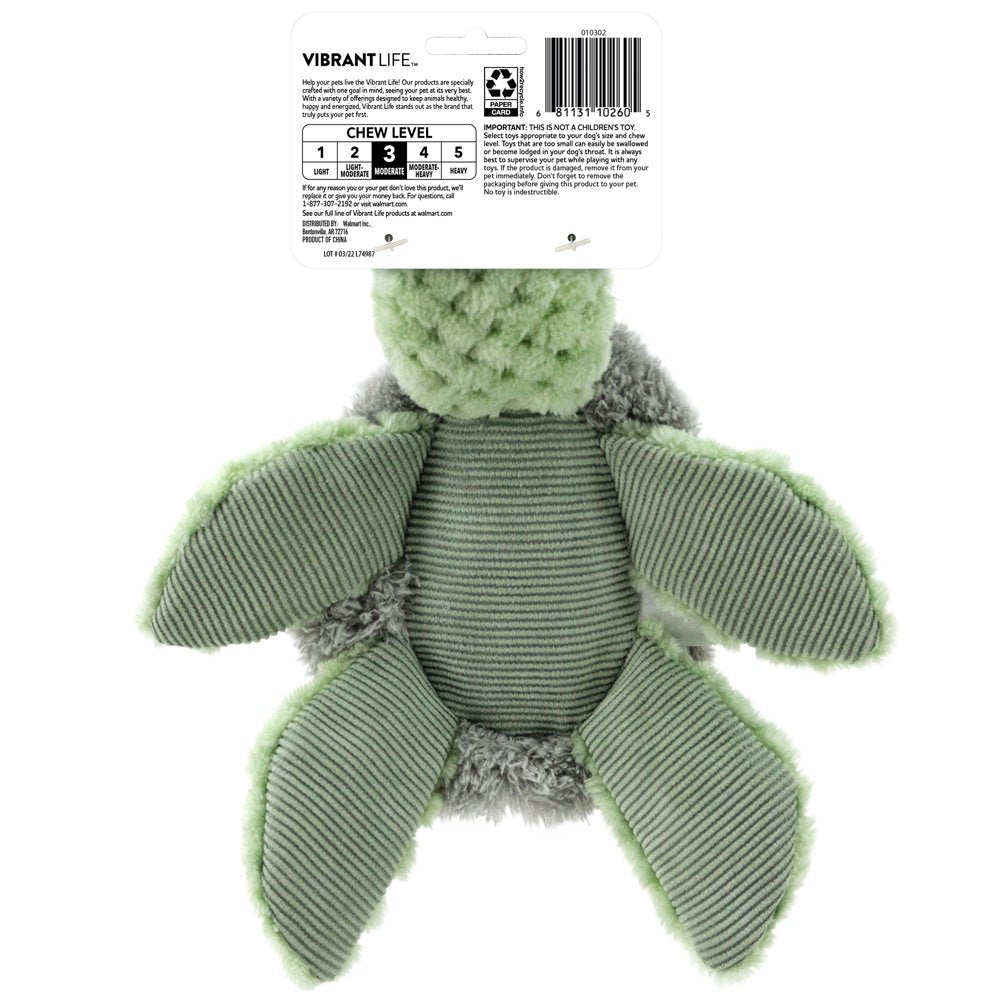 Vibrant Life Safe & Stimulating Cozy Buddy Turtle Dog Toy - GRS Certified, Chew Level 3, Small Animals & Pet Supplies > Pet Supplies > Dog Supplies > Dog Toys Animal Adventure LLC   