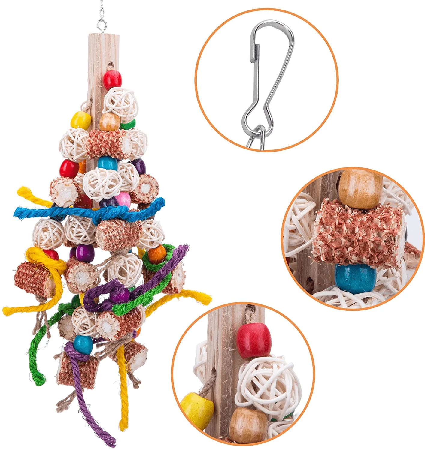 Deloky Bird Block Knots Tearing Toy -Natural Corn Cob Parrot Chewing Toy Suggested for Macaws Cokatoos,Parakeets, Conures, African Grey and a Variety of Amazon Parrots Animals & Pet Supplies > Pet Supplies > Bird Supplies > Bird Toys Deloky   