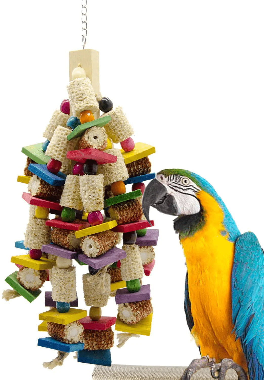 Deloky Large Bird Block Knots Tearing Toy -19 Inch Natural Wood Corn Cob Parrot Chewing Toy Suggested for Macaws Cokatoos,African Grey and a Variety of Amazon Parrots.(Large Size) Animals & Pet Supplies > Pet Supplies > Bird Supplies > Bird Toys Deloky   