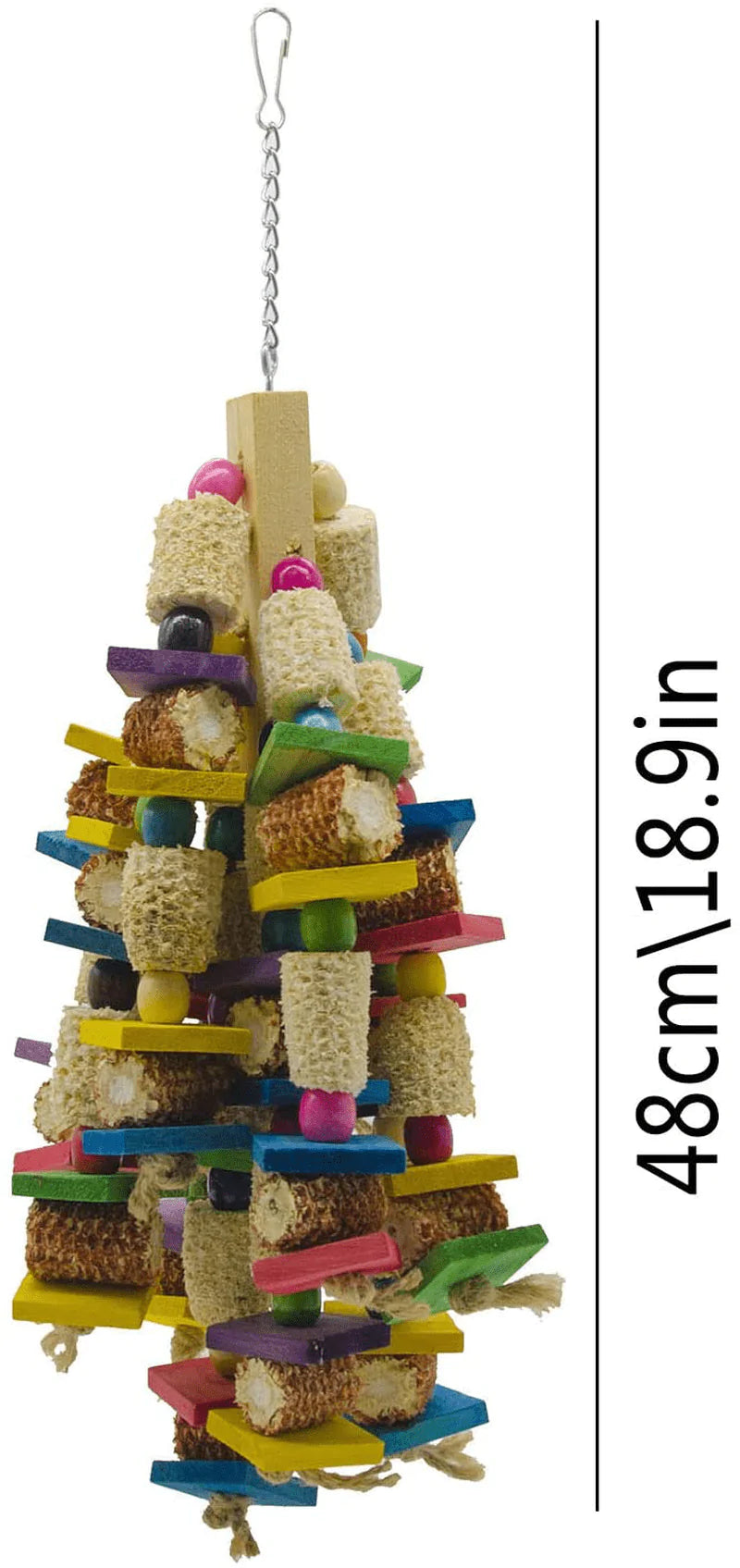 Deloky Large Bird Block Knots Tearing Toy -19 Inch Natural Wood Corn Cob Parrot Chewing Toy Suggested for Macaws Cokatoos,African Grey and a Variety of Amazon Parrots.(Large Size) Animals & Pet Supplies > Pet Supplies > Bird Supplies > Bird Toys Deloky   