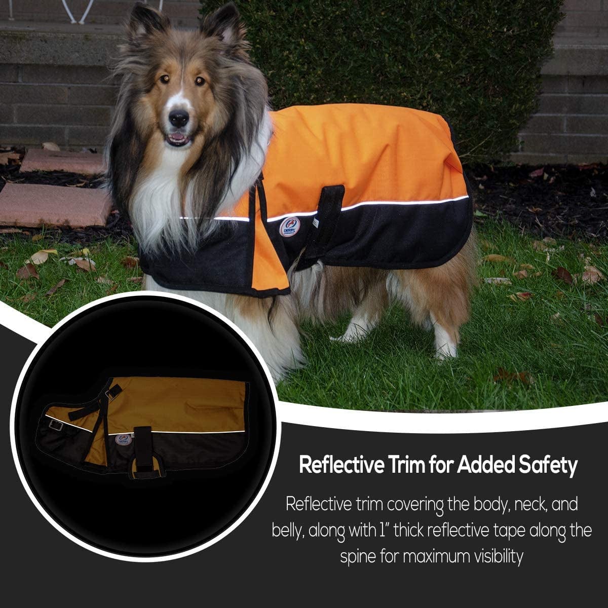 Derby Originals Horse Tough 600D Ripstop Waterproof Reflective Winter Dog Coat 150G Medium Weight, Black, 28.5" Animals & Pet Supplies > Pet Supplies > Dog Supplies > Dog Apparel Derby Originals   