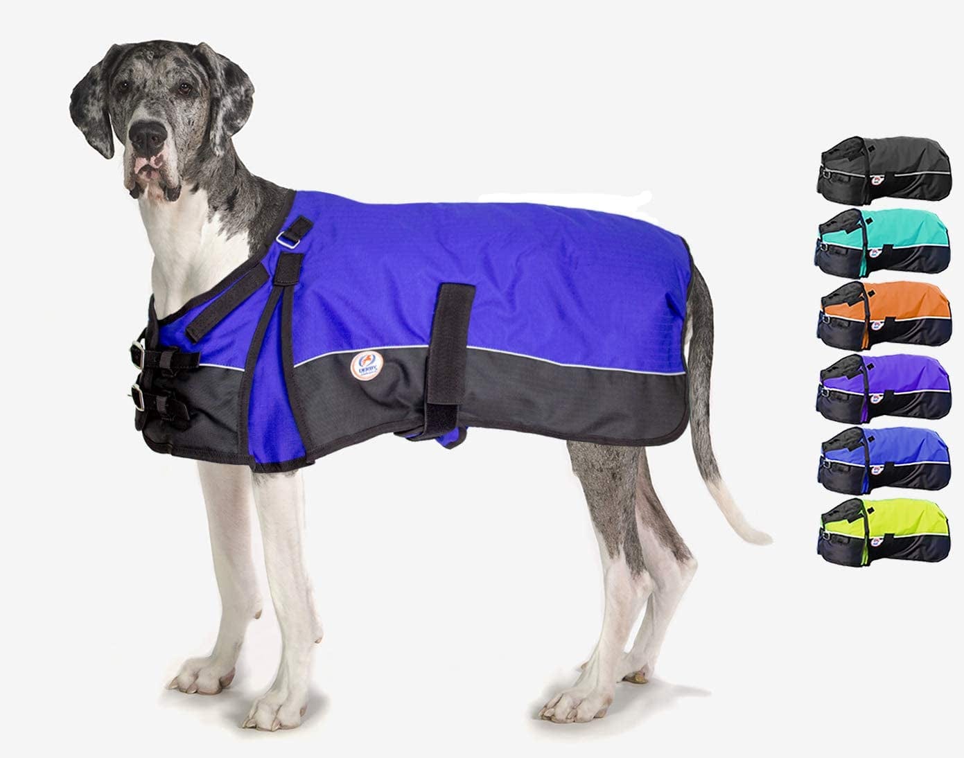 Derby Originals Horse Tough 600D Ripstop Waterproof Reflective Winter Dog Coat 150G Medium Weight, Black, 28.5" Animals & Pet Supplies > Pet Supplies > Dog Supplies > Dog Apparel Derby Originals Royal Blue XXL (Length: 28.5 in) 