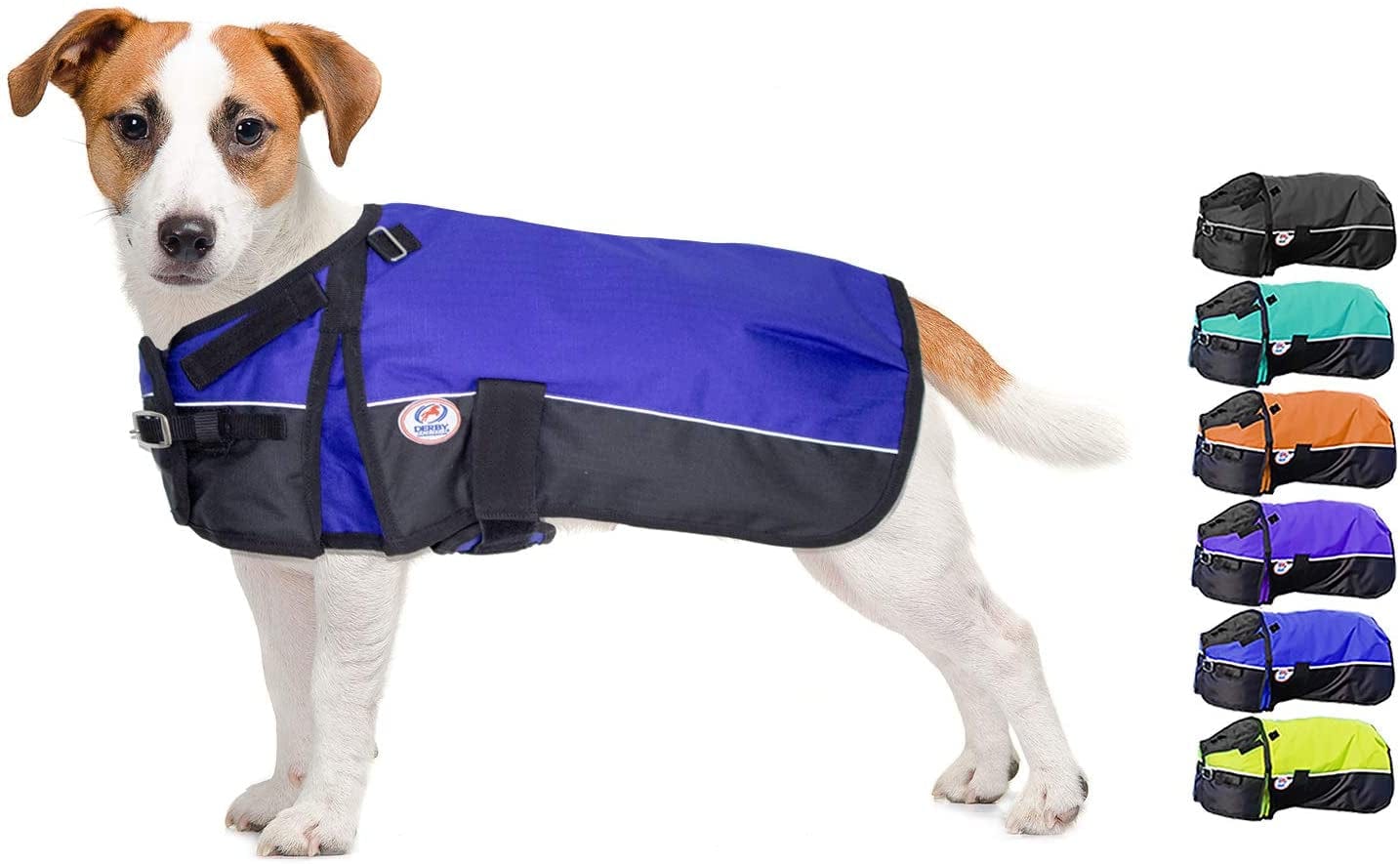 Derby Originals Horse Tough 600D Ripstop Waterproof Reflective Winter Dog Coat 150G Medium Weight, Black, 28.5" Animals & Pet Supplies > Pet Supplies > Dog Supplies > Dog Apparel Derby Originals Royal Blue Small (Length: 13.5 in) 