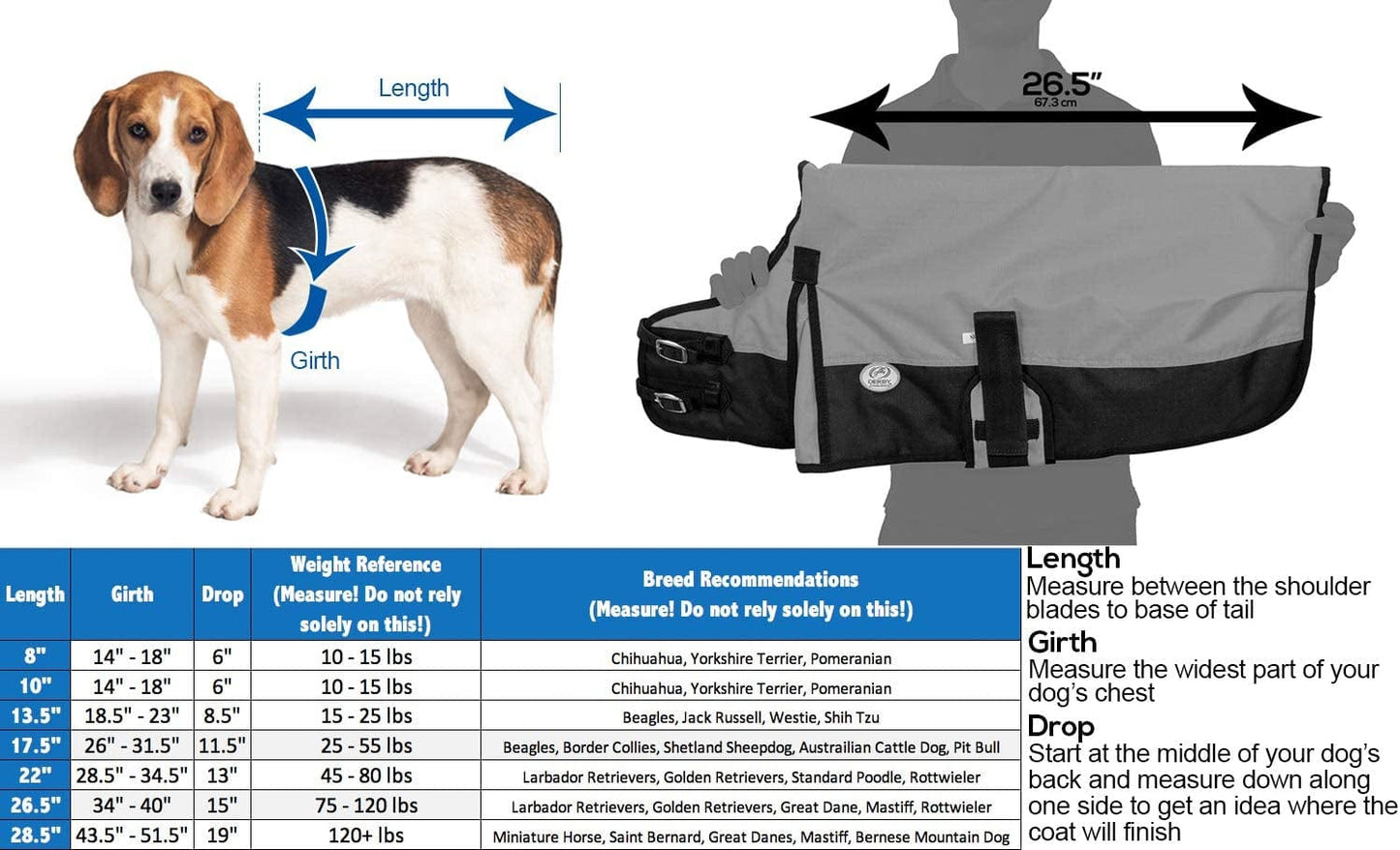 Derby Originals Horse Tough 600D Ripstop Waterproof Winter Dog Coat 150G Medium Weight Animals & Pet Supplies > Pet Supplies > Dog Supplies > Dog Apparel Derby Originals   