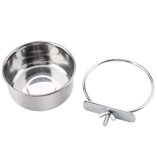 LYUMO Stainless Steel Food Water Feeding Bowl Parrot Parakeet Feeder Bird Cage Accessory, Parrot Food Bowl,Bird Cage Feeder Animals & Pet Supplies > Pet Supplies > Bird Supplies > Bird Cage Accessories Fyydes M  