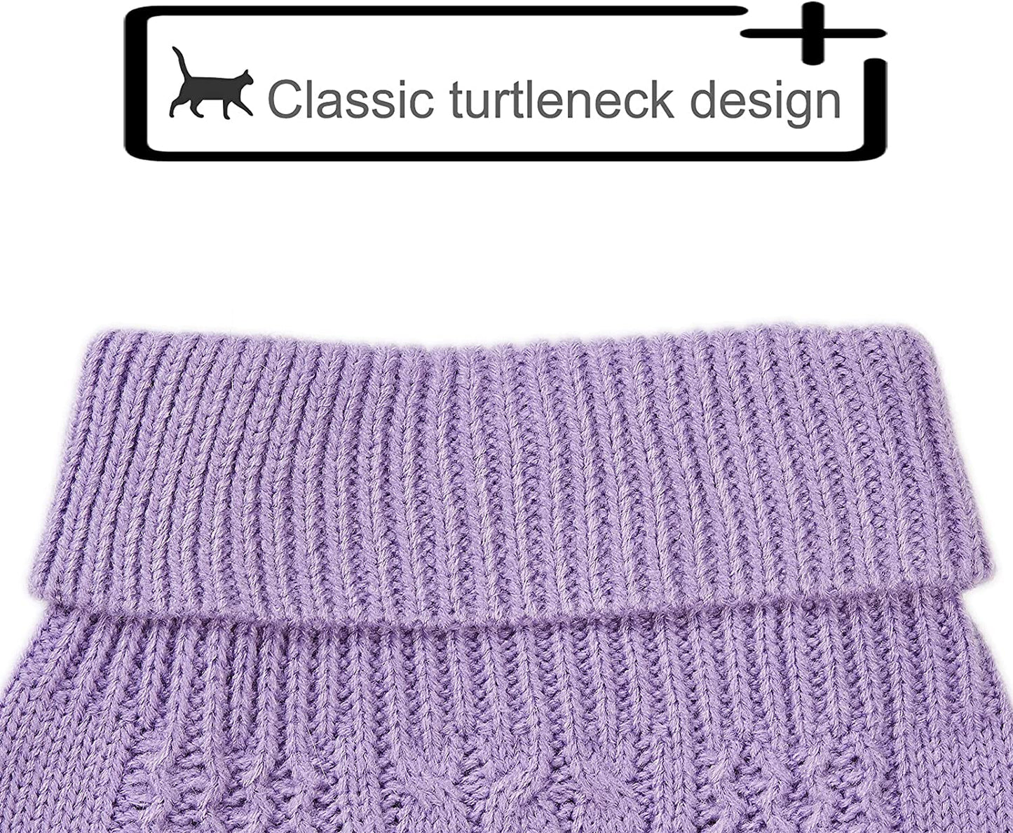 Jnancun Cat Sweater Turtleneck Knitted Sleeveless Cat Clothes Warm Winter Kitten Clothes Outfits for Cats or Small Dogs in Cold Season (Medium, Purple) Animals & Pet Supplies > Pet Supplies > Dog Supplies > Dog Apparel Jnancun   