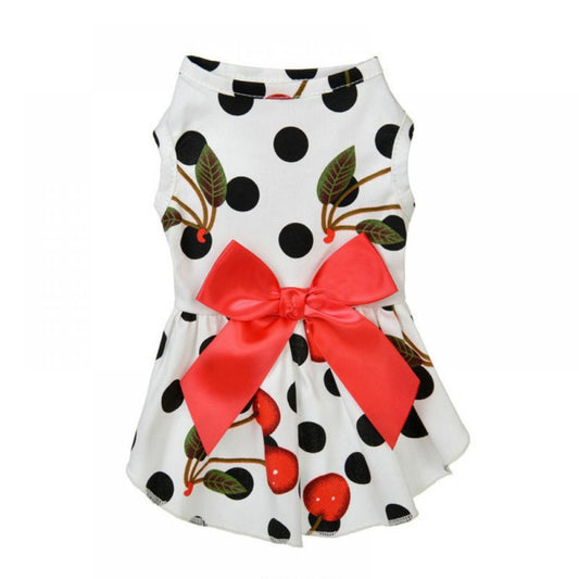 Cute Pet Dress Dog Dress with Lovely Bow Puppy Dress Pet Apparel Dog Clothes for Small Dogs and Cats Animals & Pet Supplies > Pet Supplies > Cat Supplies > Cat Apparel Tradecan 10/S White 