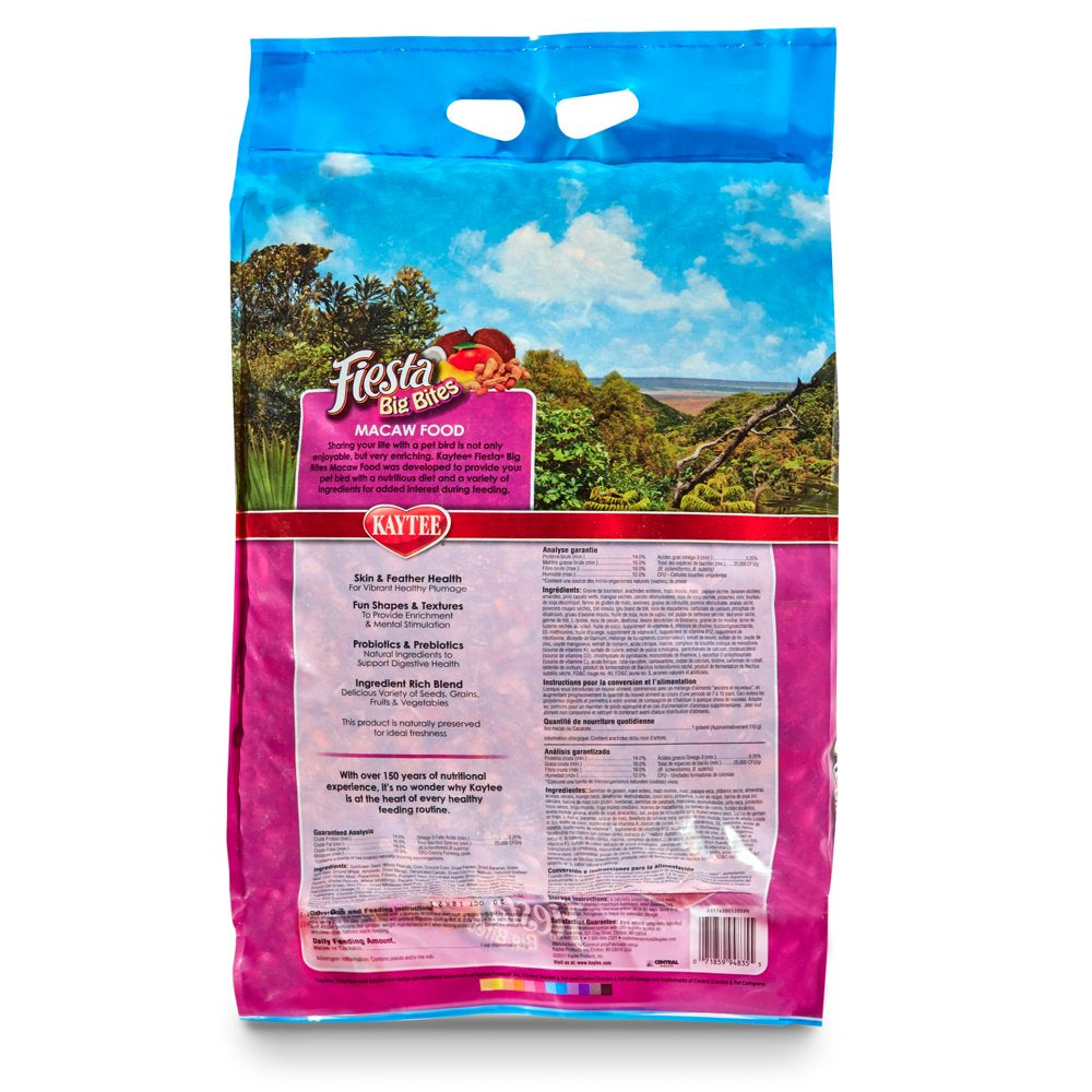 Kaytee Fiesta Big Bites Macaw Pet Bird Food, 10 Lb Animals & Pet Supplies > Pet Supplies > Bird Supplies > Bird Food Central Garden and Pet   