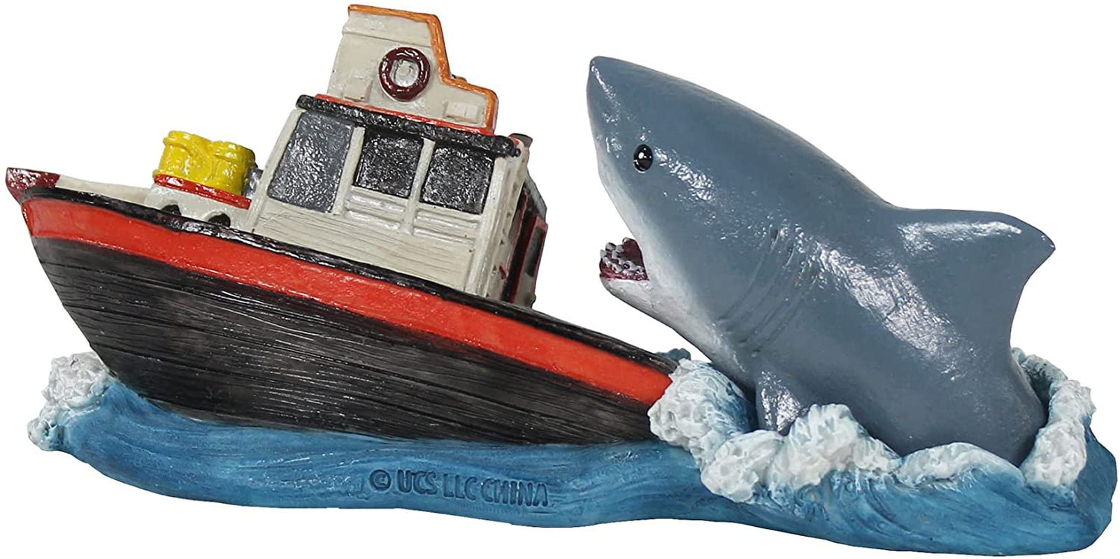 Penn-Plax Jaws Aquarium Decoration – Boat Attack – Small – KOL PET