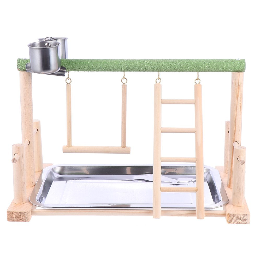 NUOLUX Parrot Playstand Bird Playpen Stands Wood Cage Swing Standing Toys Ladder Rack Parrots Playground Gym Perch Birdcage Animals & Pet Supplies > Pet Supplies > Bird Supplies > Bird Gyms & Playstands NUOLUX   