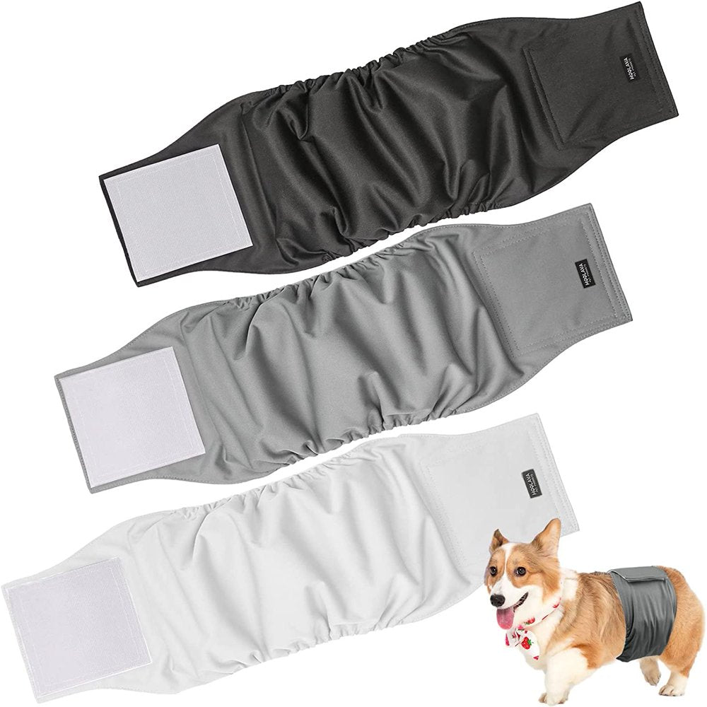 Hoolava Dog Diapers Male Puppies Belly Bands Reusable Wraps M Animals & Pet Supplies > Pet Supplies > Dog Supplies > Dog Diaper Pads & Liners CALHNNA S (11-14") Multi-2 