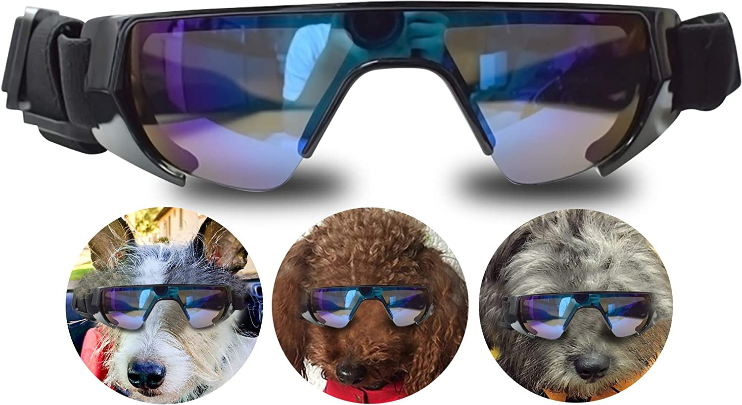 URBEST Dog Goggles, Eye Protection (New Version) Sunglasses Waterproof Windproof UV Protection for Medium Dogs (Pink) Animals & Pet Supplies > Pet Supplies > Dog Supplies > Dog Apparel URBEST Dark Blue  