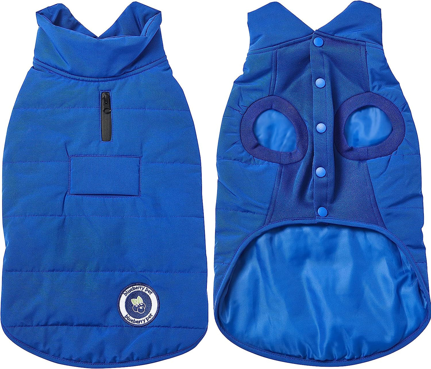 Blueberry Pet Cozy & Comfy Windproof Waterproof Quilted Fall Winter Dog Puffer Jacket in True Red, Back Length 20", Size 18", Warm Coat for Large Dogs Animals & Pet Supplies > Pet Supplies > Dog Supplies > Dog Apparel Blueberry Pet Navy Blue Size 10 (Pack of 1) 