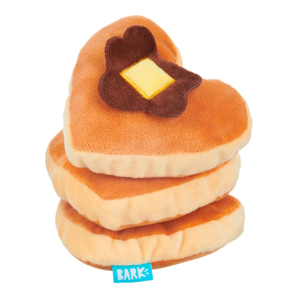BARK Puppy Love Pancakes Dog Toy, Orange with Brown - Barkfest in Bed
