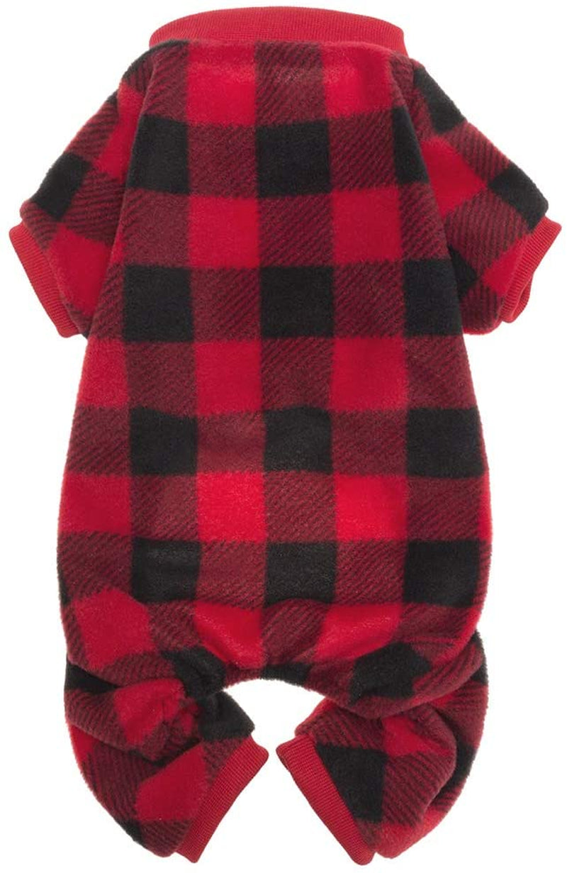 SCENEREAL Pet Pajamas for Dogs Red Plaid Sweaters Soft Clothes Animals & Pet Supplies > Pet Supplies > Dog Supplies > Dog Apparel SAILE X-Small  