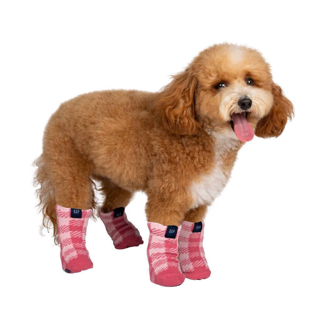 Gap Pet, Dog Clothes, Plaid Paw Logo Dog or Cat Socks, Pink Animals & Pet Supplies > Pet Supplies > Dog Supplies > Dog Apparel Mission Pets, Inc XS/S  