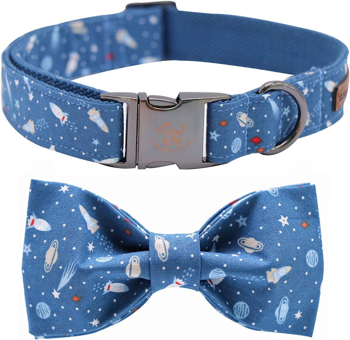 Elegant Little Tail Dog Collar with Bow, Cotton & Webbing, Bowtie Dog Collar, Adjustable Dog Collars for Small Medium Large Dogs and Cats Animals & Pet Supplies > Pet Supplies > Dog Supplies > Dog Apparel Elegant little tail   