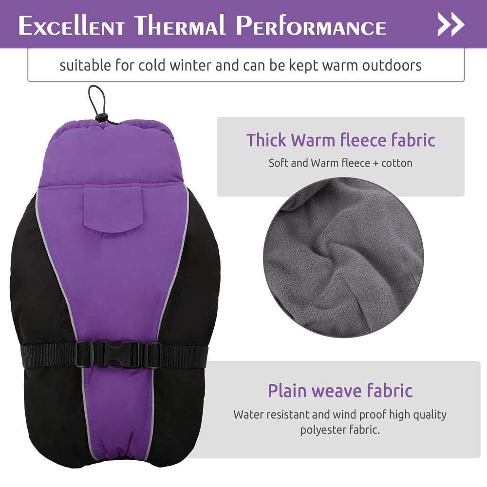 ROZKITCH Winter Warm Dog Coat Windproof Cozy Dog Jacket Cold Weather Thick Fleece Vest Water Repellent Apparel with Harness/Leash Hole & Reflective for Outdoor Small Medium Large Dogs Animals & Pet Supplies > Pet Supplies > Dog Supplies > Dog Apparel ROZKITCH   
