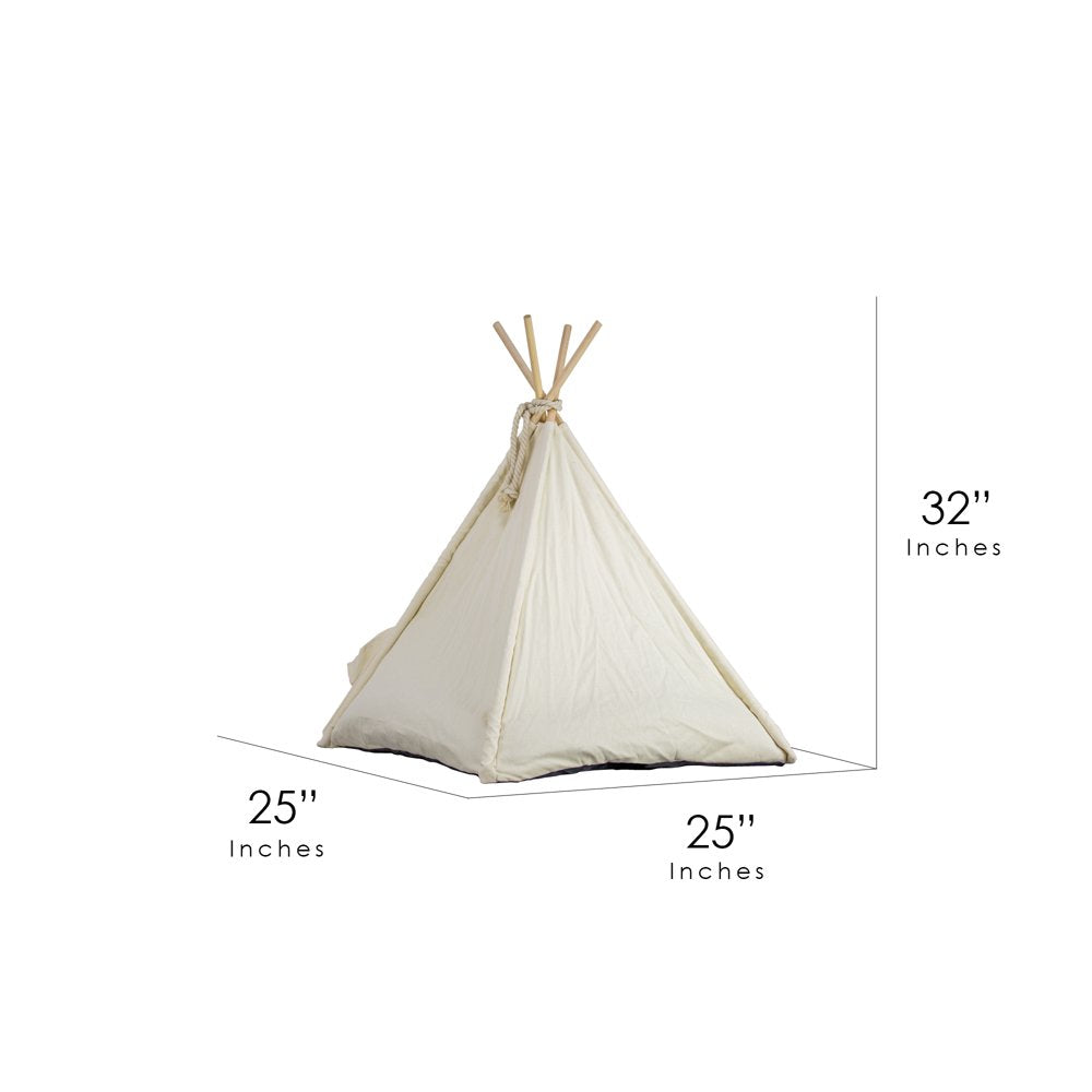 American Art Decor Pet Teepee Portable Dog & Cat Bed with Cushion - Beige Animals & Pet Supplies > Pet Supplies > Cat Supplies > Cat Beds Crystal Art Gallery   