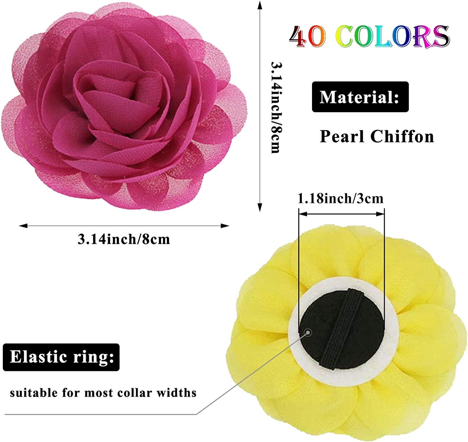 Dog Collar Flowers, Cooyeah 40 Pieces Pet Bow Tie Flower Collars Dogs Charms Flower Bowtie for Cat Puppy Pets Collar Grooming Accessories Animals & Pet Supplies > Pet Supplies > Dog Supplies > Dog Apparel Cooyeah-123   