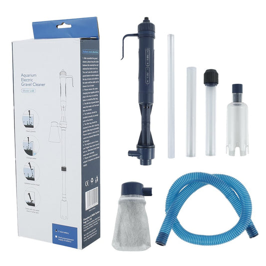 Miuline Fish Tank Gravel Vacuum Cleaning, Electric Aquarium Gravel Cleaner, Battery Operated Siphon Pump Water Changer Cleaning Kit
