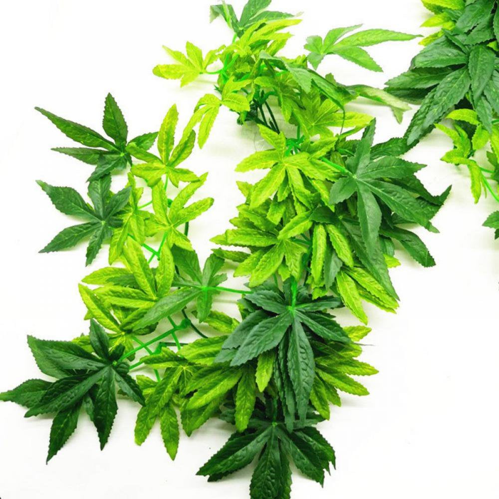 Artificial Reptile Plants, Lifelike Reptiles Terrarium Leaves, Plastic Reptile Habitats Plant Amphibian Hanging Terrarium Plants Decorations with Suction Cups for Hermit Crab Lizards Geckos Snake Animals & Pet Supplies > Pet Supplies > Small Animal Supplies > Small Animal Habitat Accessories MAXCOZY   