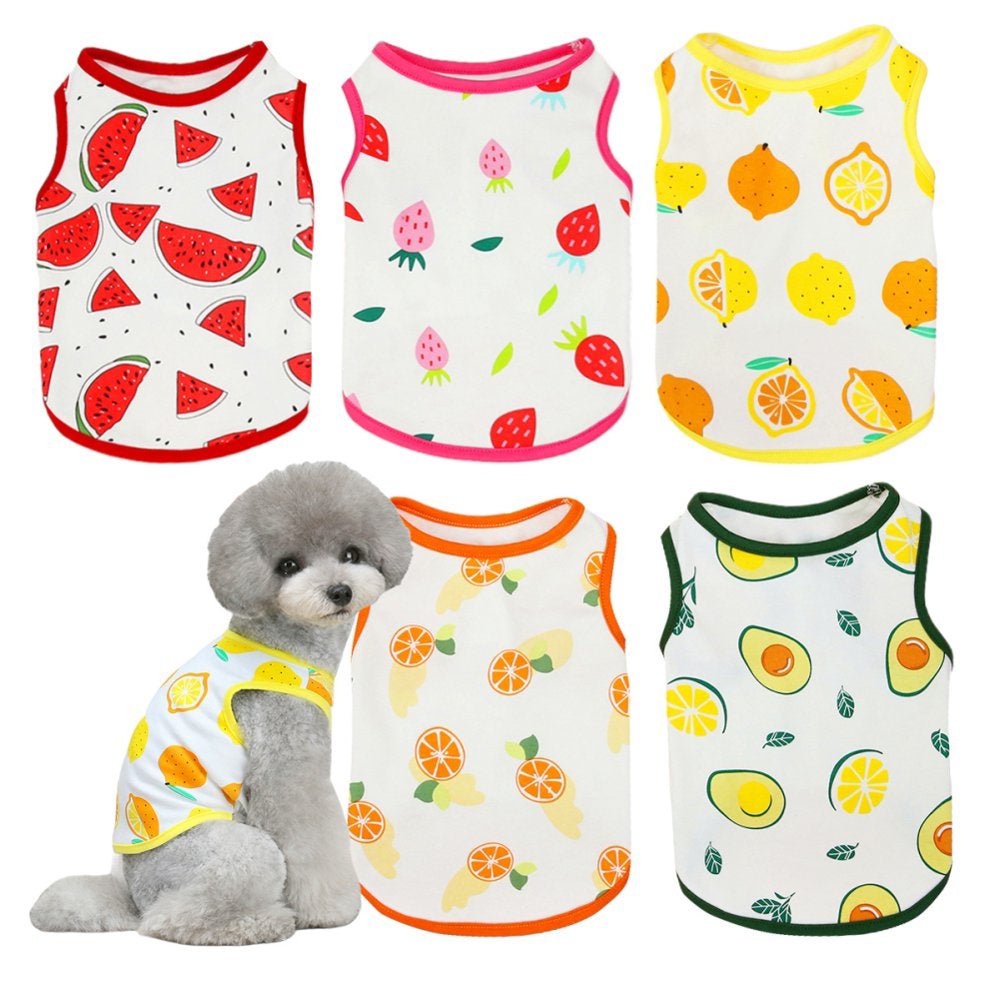 Dog T-Shirt, 4Pcs Pet Dog Vest Shirt Breathable Apparel Sweatshirt Dog Clothes for Small to Medium Dogs Puppy Animals & Pet Supplies > Pet Supplies > Dog Supplies > Dog Apparel FYCONE XL(5pcs) A 