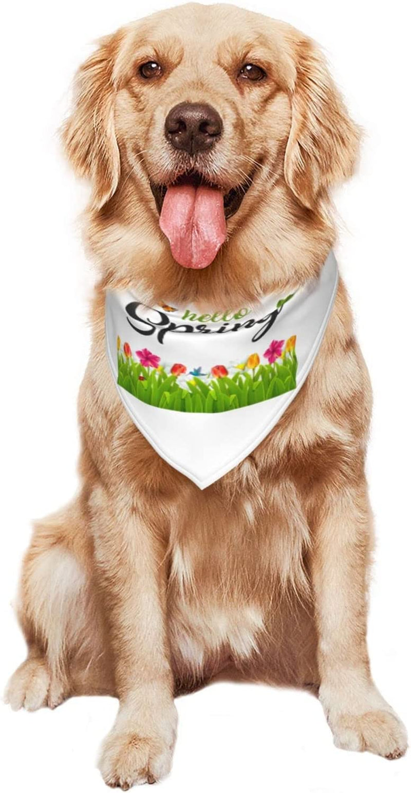 Beautiful Hello Spring Pet Dog and Cat Decorative Triangle Scarf,Dog Bandana,Breathable and Stain Resistant. Animals & Pet Supplies > Pet Supplies > Dog Supplies > Dog Apparel ZALTAS   