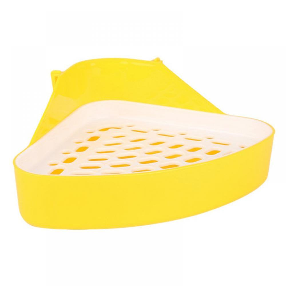 Triangle Potty Trainer Corner Litter Bedding Box Pet Pan for Small Animal/Baby Rabbit/Guinea Pig/Small Chinchillas/Ferret Animals & Pet Supplies > Pet Supplies > Small Animal Supplies > Small Animal Bedding Slopehill Yellow  