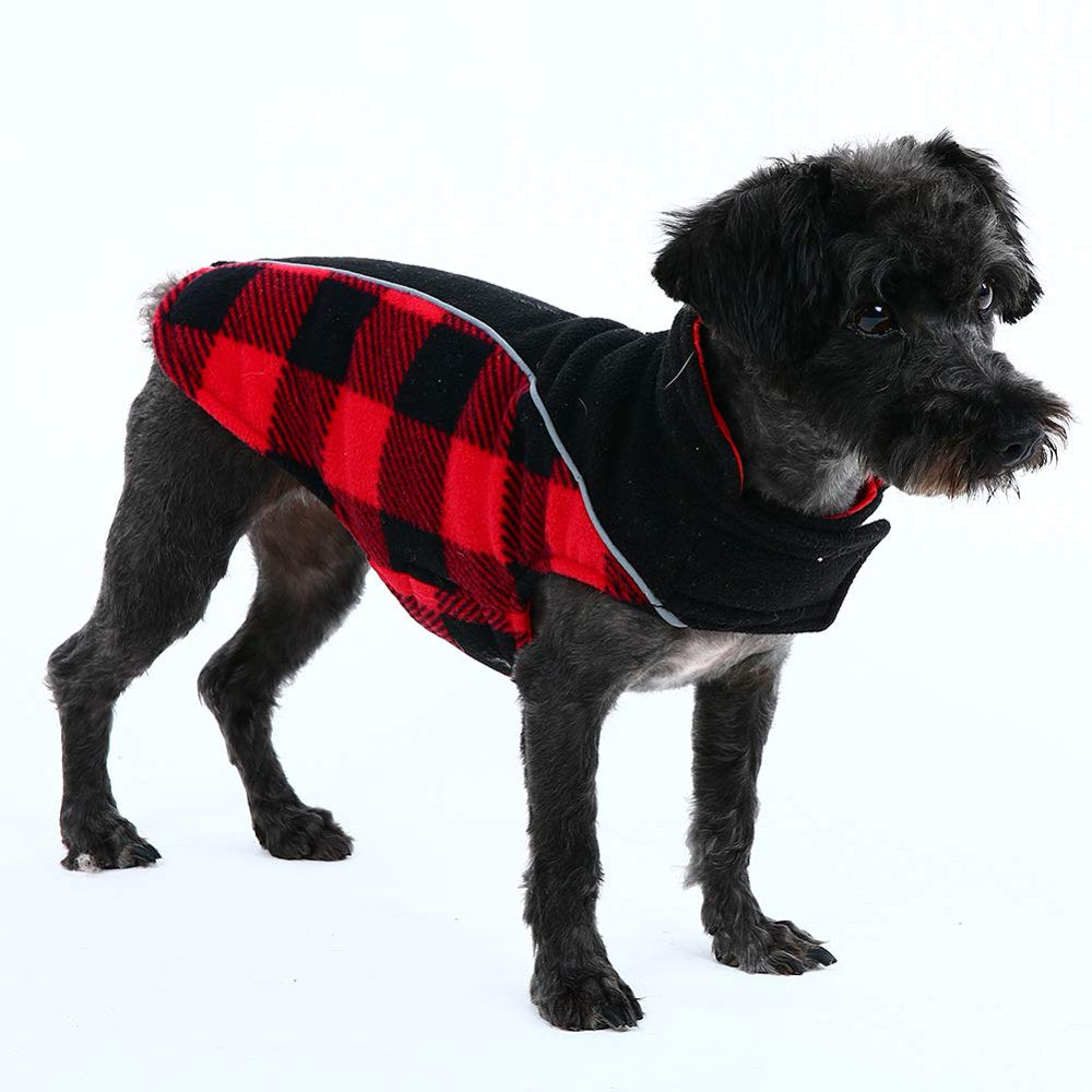 Qbleev Reversible Dog Winter Coat Cold Weather Jacket for Large Medium Dogs，Windproof Waterproof British Plaid Warm Dog Vest Clothes，Pet Cozy Fleece Apparel for Samoyed Golden Retriver Husky Labrador Animals & Pet Supplies > Pet Supplies > Dog Supplies > Dog Apparel QBLEEV S  