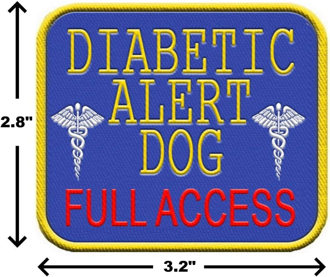 "Diabetic Alert Dog - Full Access" Sew on Patch - Includes Five Service Dog Law Handout Cards – for Service Dog Vest or Harness Animals & Pet Supplies > Pet Supplies > Dog Supplies > Dog Apparel Working Service Dog   