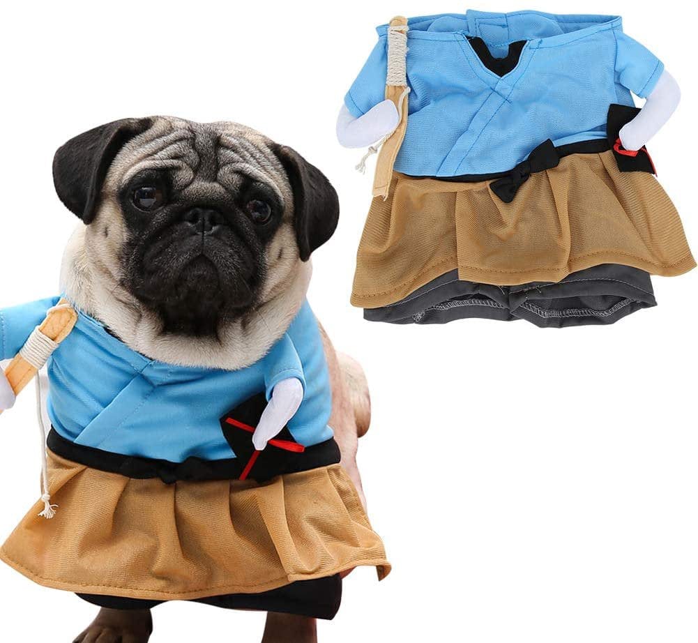 DIFOST Cat Dog Costume, Halloween Christmas Cosplay Party Funny Costume, Cat and Dog Clothes Stand up Dress, Cool Police Outfit with Hat for Cat Dog Animals & Pet Supplies > Pet Supplies > Cat Supplies > Cat Apparel Difost M Blue 