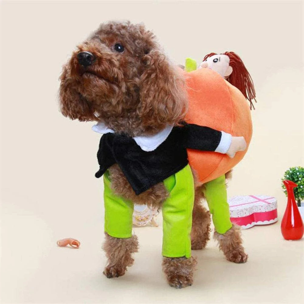 DIFOST Cat Dog Costume, Halloween Christmas Cosplay Party Funny Costume, Cat and Dog Clothes Stand up Dress, Cool Police Outfit with Hat for Cat Dog Animals & Pet Supplies > Pet Supplies > Cat Supplies > Cat Apparel Difost M Pumpkin 