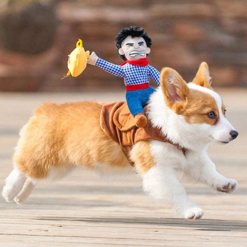 DIFOST Cat Dog Costume, Halloween Christmas Cosplay Party Funny Costume, Cat and Dog Clothes Stand up Dress, Cool Police Outfit with Hat for Cat Dog Animals & Pet Supplies > Pet Supplies > Cat Supplies > Cat Apparel Difost M Cowboy 