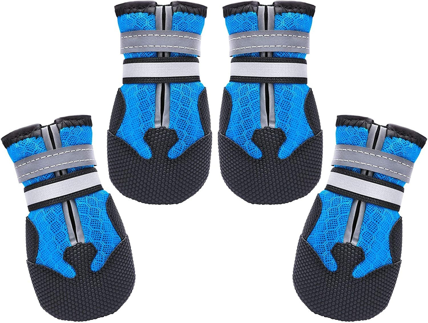 Dimicoo Breathable Mesh Dog Boots Nonslip Soft Rubber Sole Dog Shoes for Daily (Pack of 4) Animals & Pet Supplies > Pet Supplies > Dog Supplies > Dog Apparel Dimicoo Blue M ( 2.17" width ) 