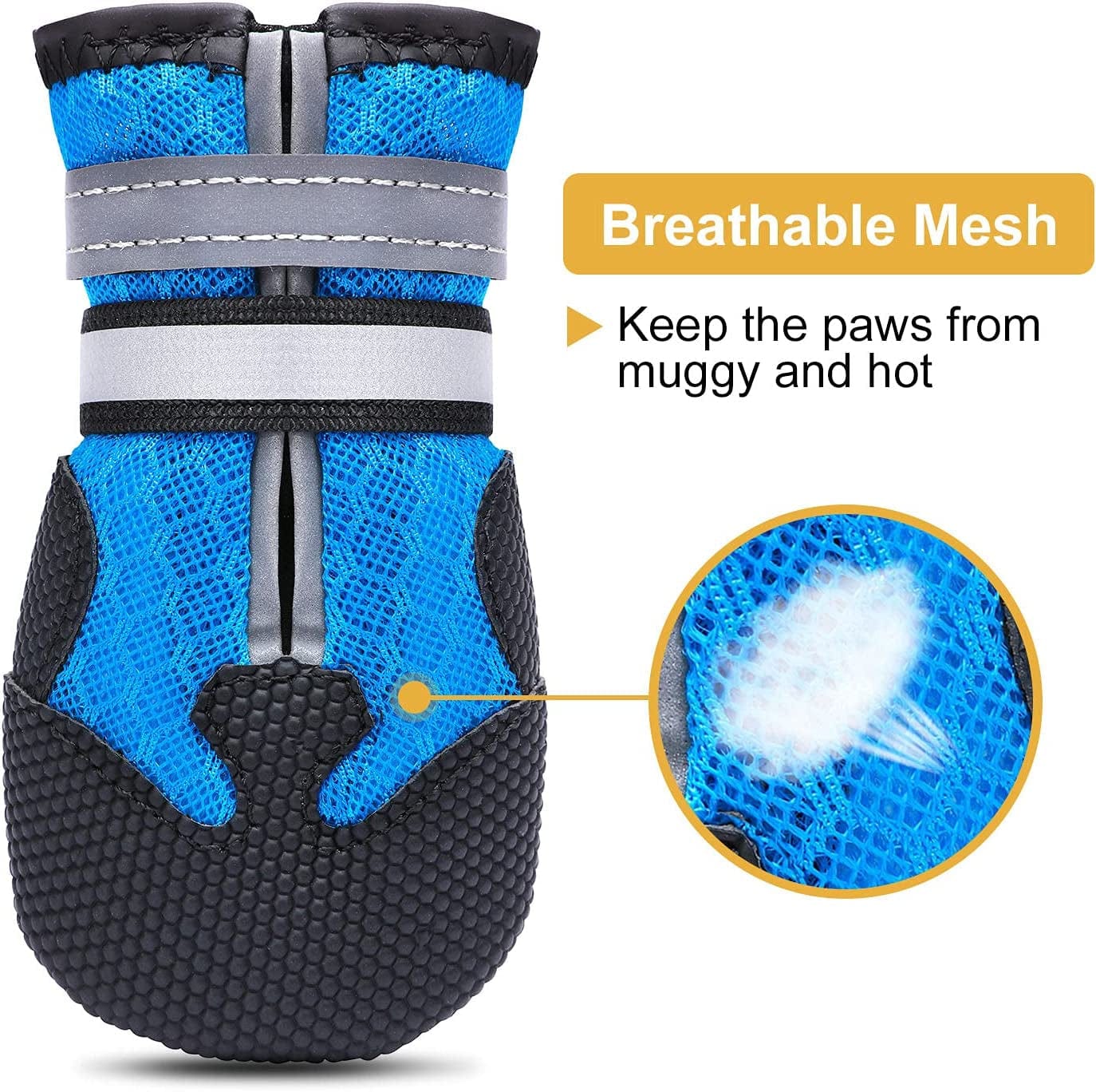 Dimicoo Breathable Mesh Dog Boots Nonslip Soft Rubber Sole Dog Shoes for Daily (Pack of 4) Animals & Pet Supplies > Pet Supplies > Dog Supplies > Dog Apparel Dimicoo   