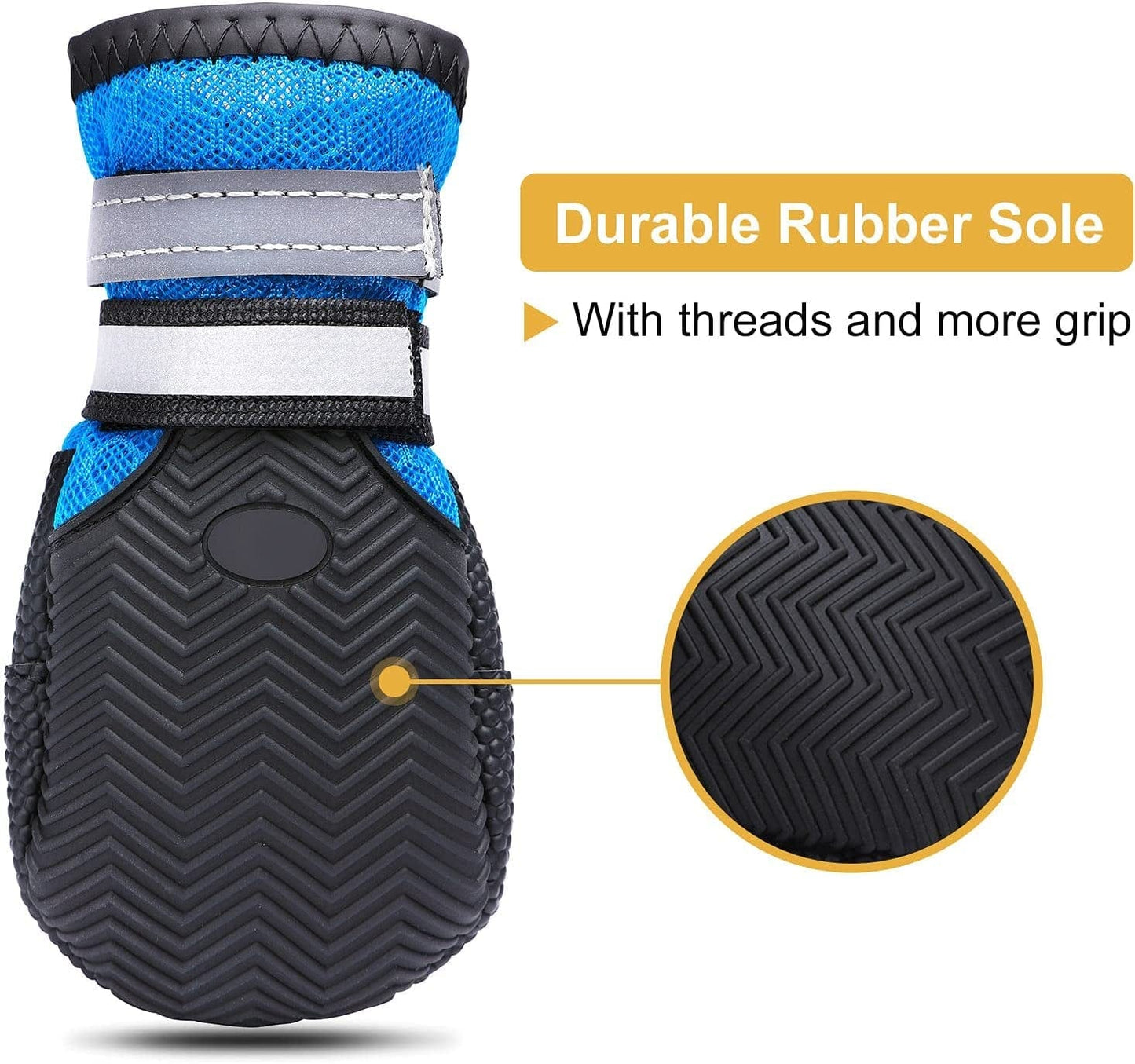 Dimicoo Breathable Mesh Dog Boots Nonslip Soft Rubber Sole Dog Shoes for Daily (Pack of 4) Animals & Pet Supplies > Pet Supplies > Dog Supplies > Dog Apparel Dimicoo   