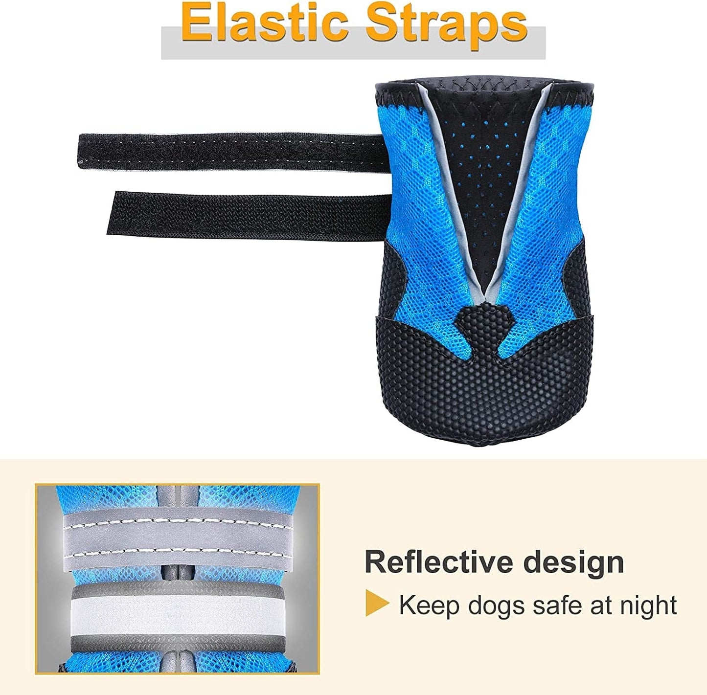 Dimicoo Breathable Mesh Dog Boots Nonslip Soft Rubber Sole Dog Shoes for Daily (Pack of 4) Animals & Pet Supplies > Pet Supplies > Dog Supplies > Dog Apparel Dimicoo   