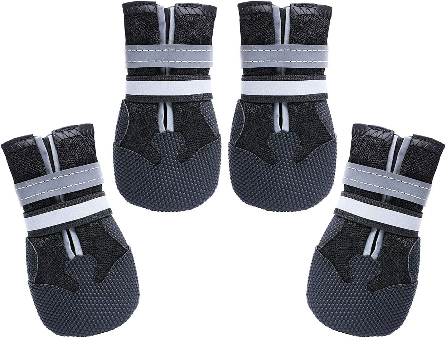 Dimicoo Breathable Mesh Dog Boots Nonslip Soft Rubber Sole Dog Shoes for Daily (Pack of 4) Animals & Pet Supplies > Pet Supplies > Dog Supplies > Dog Apparel Dimicoo Black M ( 2.17" width ) 