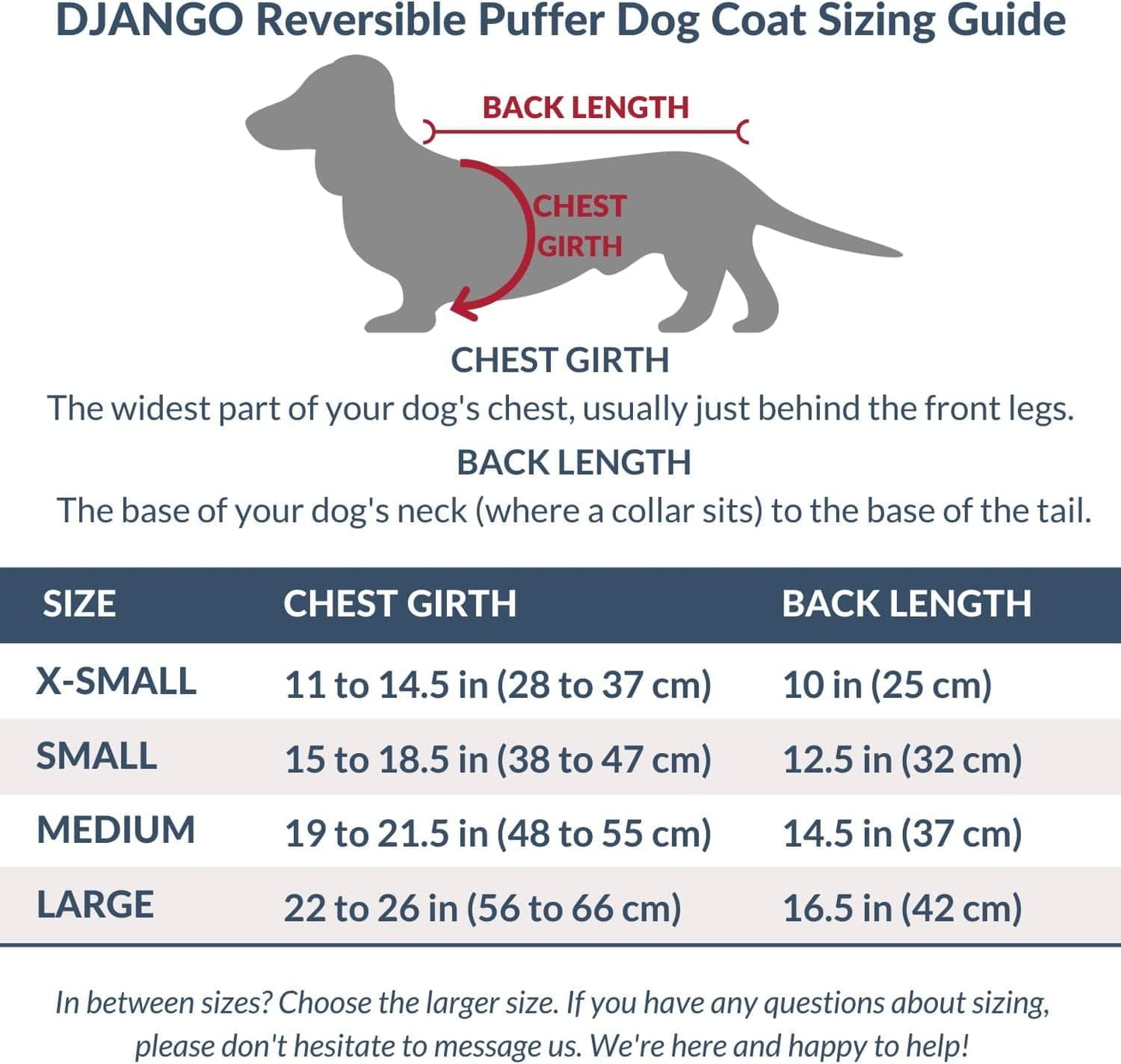 DJANGO Puffer Dog Jacket and Reversible Cold Weather Dog Coat—Water-Repellent and Adjustable Dog Jacket with Windproof Protection, Easy-Access Leash Portal, and Velcro Closure (X-Small, Twilight Blue) Animals & Pet Supplies > Pet Supplies > Dog Supplies > Dog Apparel DJANGO   