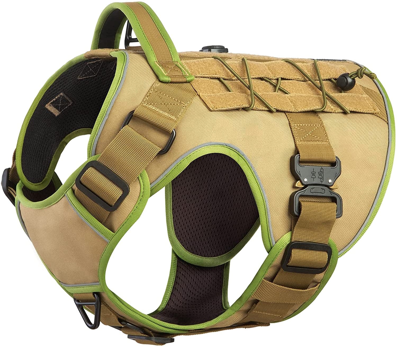 DNALLRINO Tactical Dog Harness for Large Medium Dogs, Heavy Duty Military Dog Harness with Handle, Adjustable No Pull Service Dog Harness with Molle & Loop Panels for Hiking Walking Training Animals & Pet Supplies > Pet Supplies > Dog Supplies > Dog Apparel Dnallrino Brown XL (Neck: 21" - 29", Chest: 30"-43") 