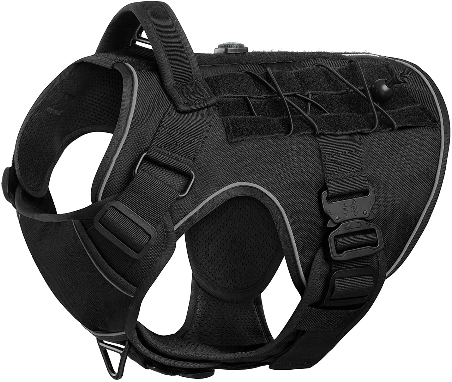 DNALLRINO Tactical Dog Harness for Large Medium Dogs, Heavy Duty Military Dog Harness with Handle, Adjustable No Pull Service Dog Harness with Molle & Loop Panels for Hiking Walking Training Animals & Pet Supplies > Pet Supplies > Dog Supplies > Dog Apparel Dnallrino Black Classic S (Neck: 14.5" - 22.5", Chest: 23"-30") 