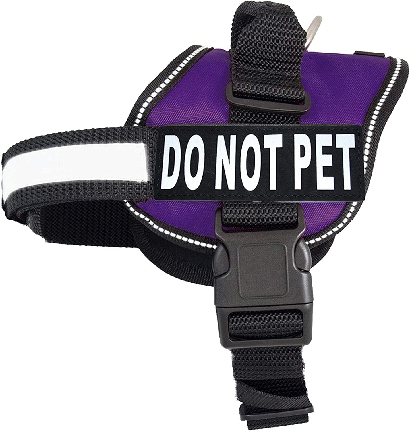 DO NOT PET Dog Vest Harness with Removable Patches and Reflective Trim. Comes with 2 DO NOT PET Reflective Removable Patches. Please Measure Dogs Girth before Purchase Animals & Pet Supplies > Pet Supplies > Dog Supplies > Dog Apparel Doggie Stylz Purple Girth 30-42" 