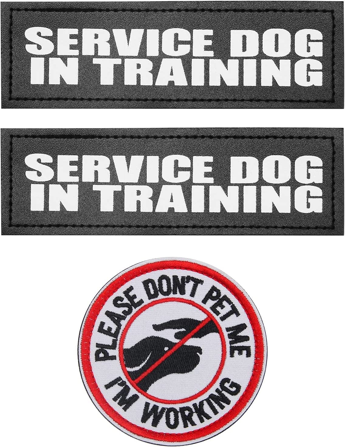 Do Not Pet Patches,Coolrunner 2 Pcs Reflective Dog Patches and 1Pcs Embroidered Don’T Pet Me Dog Patches with Hook Dog Patches for Large Dog Vest Harness(6.3 X 2 In) Animals & Pet Supplies > Pet Supplies > Dog Supplies > Dog Apparel Coolrunner Service Dog In Training  