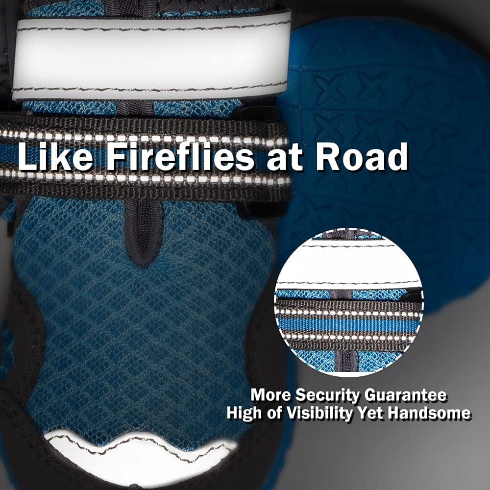 Docki Dog Boots - Breathable Safety Shoes with Sports Silicone - Adjustable Non Slip Booties - Prevent Accidental Injuries to Dog Paws - Apply to All Kinds Dogs (2PCS), Red, Size 6:2.6 Inch(Width) Animals & Pet Supplies > Pet Supplies > Dog Supplies > Dog Apparel Docki   