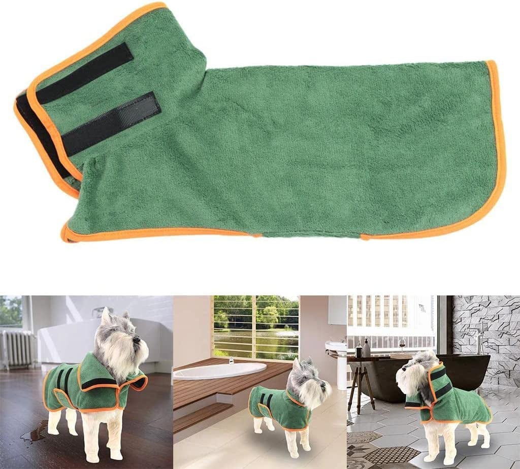 ＫＬＫＣＭＳ Dog Bathrobe Towel, Pet Drying Bath Robe, Microfibre Dog Bathrobe Quick Drying Absorbent Pet Robe Coat, M Animals & Pet Supplies > Pet Supplies > Dog Supplies > Dog Apparel ＫＬＫＣＭＳ   